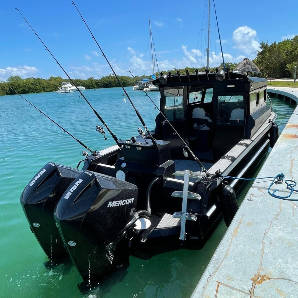Fishing Boat Trailer - เรือตกปลาอลูมิเนียม 18 ฟุต พร้อมมอเตอร์และรถพ่วง สำหรับการตกปลาในทะเลลึกเชิงพาณิชย์