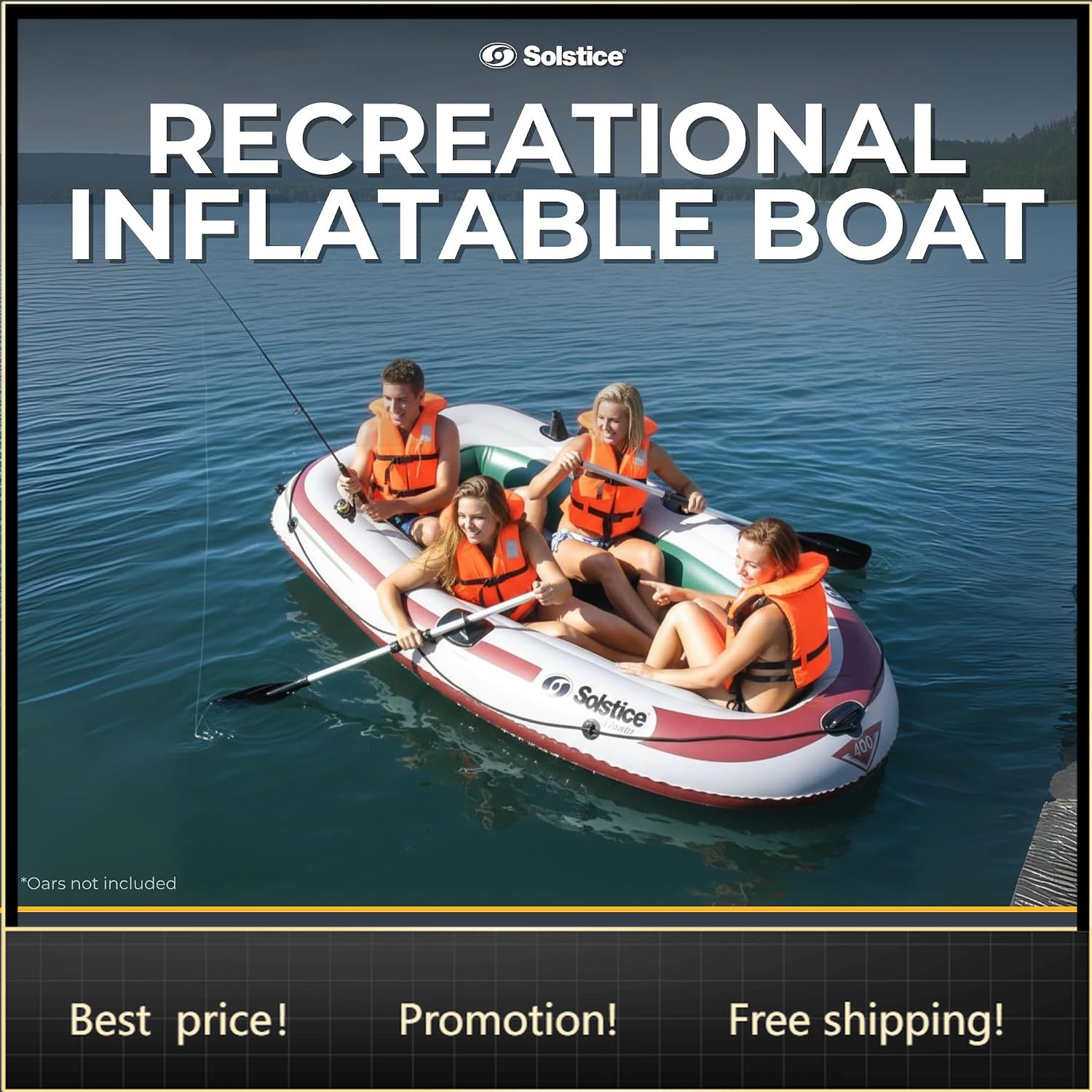 Fishing Boat Oar - เรือตกปลาเป่าลม BestsellerSolstice Voyager สำหรับ 4 คน