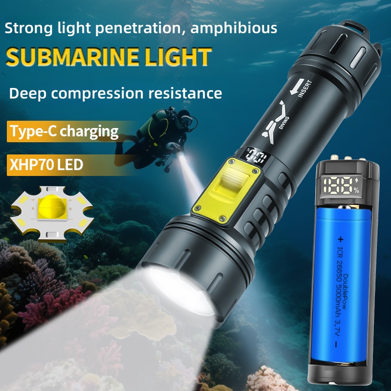 ใหม่ XHP70 ไฟฉายดําน้ํา IPX8 ก - Fishing Boat Cover บทวิจารณ์และราคา