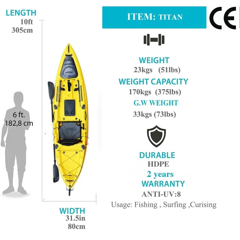 เรือคายัคแบบนั่งเดี่ยวขนาด 10  - Fishing Boat Paddle บทวิจารณ์และราคา