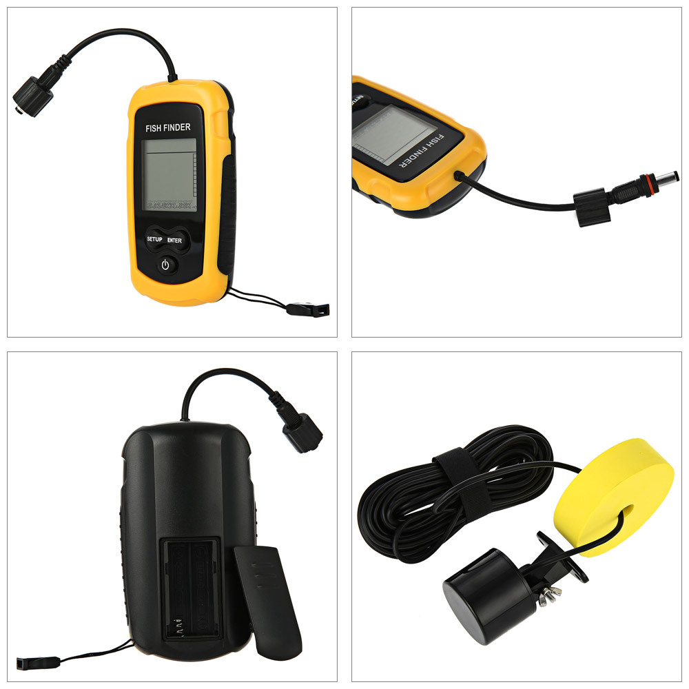 เครื่องตรวจจับปลาแบบพกพา 100 เ - Fishing Boat Depth Finder บทวิจารณ์และราคา