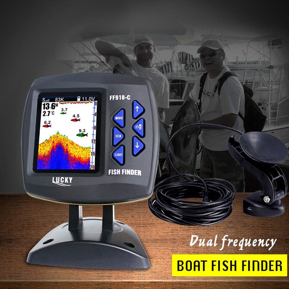 หน้าจอสี FF918-C100DS แบบมีสาย - Fishing Boat Depth Finder บทวิจารณ์และราคา