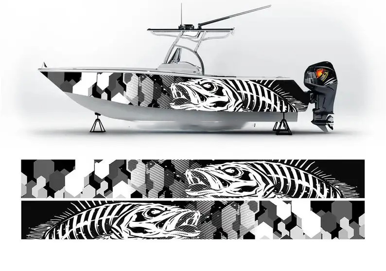 ลายพรางสีดำและสีขาวมาร์ลินฟิชไ - Fishing Boat Trailer บทวิจารณ์และราคา